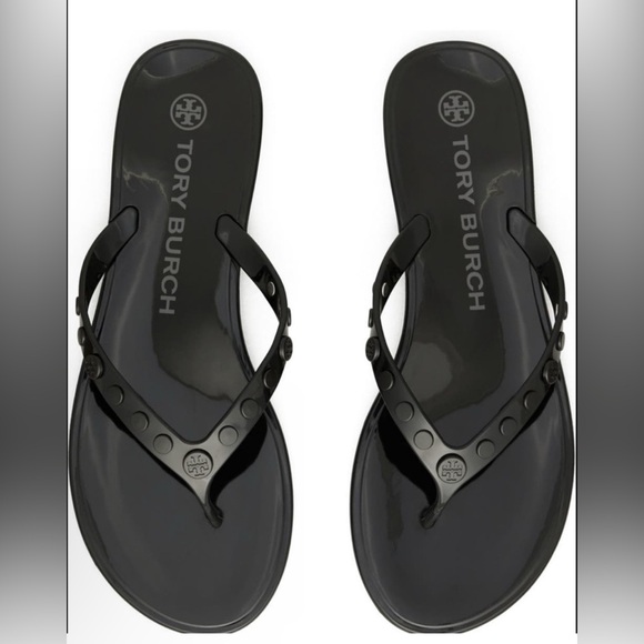 Tory Burch Shoes - TORY BURCH Studded Jelly Flip Flop in Black Size 8 New